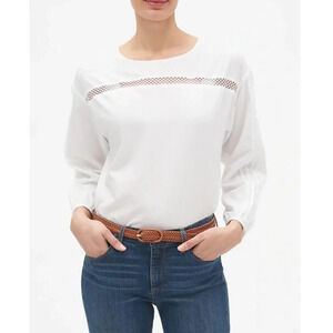 Banana Republic Cutout Lace Top White XSmall